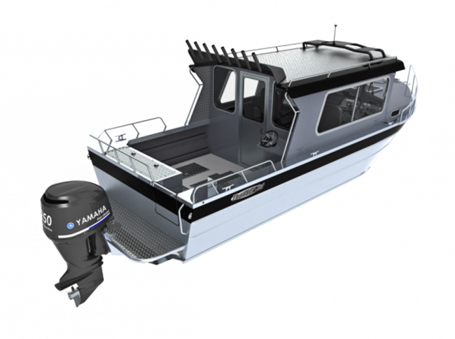 a rendering of a thunderjet offshore boat sold at Gordon Bay Marine in Muskoka Ontario.