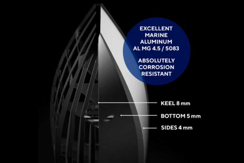XO hulls are manufactured using the best quality marine aluminum